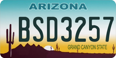 AZ license plate BSD3257