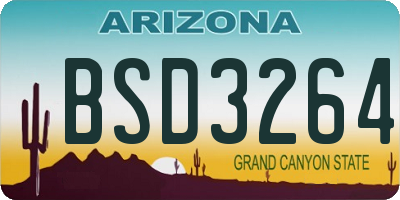 AZ license plate BSD3264