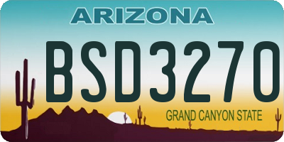 AZ license plate BSD3270