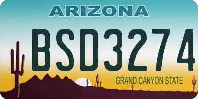 AZ license plate BSD3274