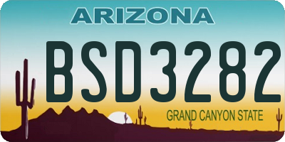 AZ license plate BSD3282