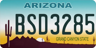 AZ license plate BSD3285