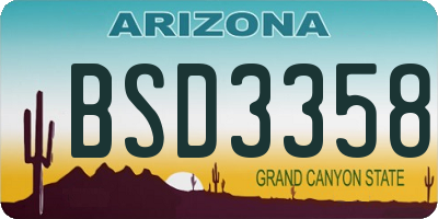 AZ license plate BSD3358