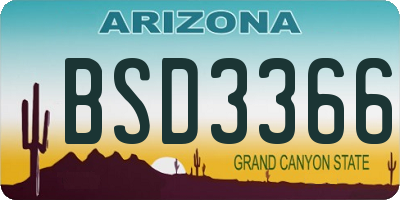AZ license plate BSD3366