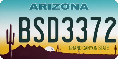 AZ license plate BSD3372