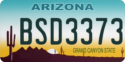 AZ license plate BSD3373