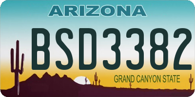 AZ license plate BSD3382