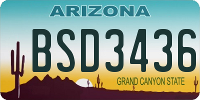 AZ license plate BSD3436
