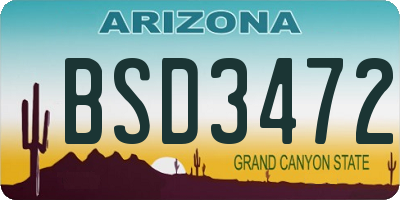 AZ license plate BSD3472