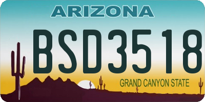 AZ license plate BSD3518