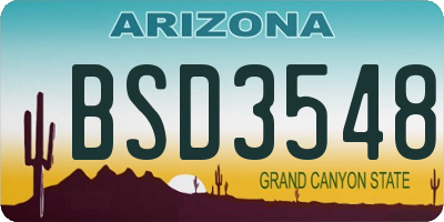 AZ license plate BSD3548
