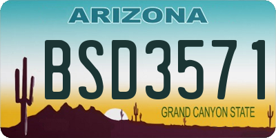 AZ license plate BSD3571