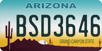 AZ license plate BSD3646