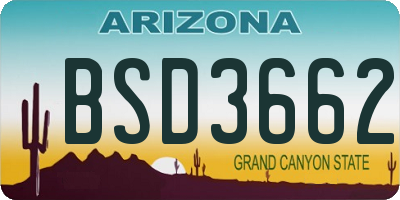 AZ license plate BSD3662