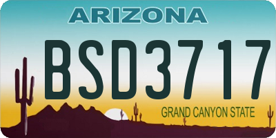 AZ license plate BSD3717