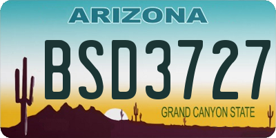 AZ license plate BSD3727