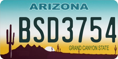 AZ license plate BSD3754