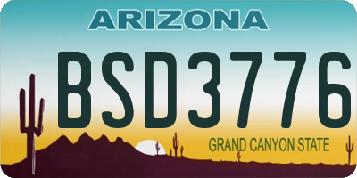 AZ license plate BSD3776