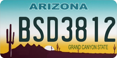 AZ license plate BSD3812