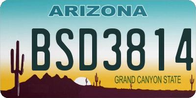 AZ license plate BSD3814