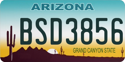 AZ license plate BSD3856