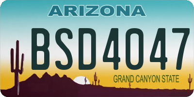 AZ license plate BSD4047