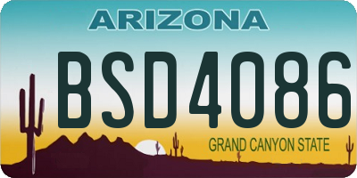 AZ license plate BSD4086