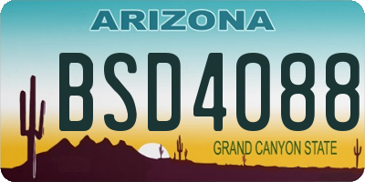 AZ license plate BSD4088