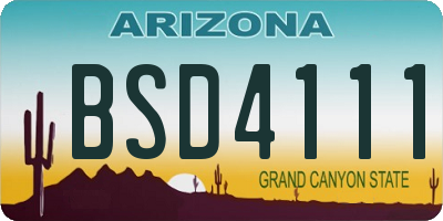 AZ license plate BSD4111