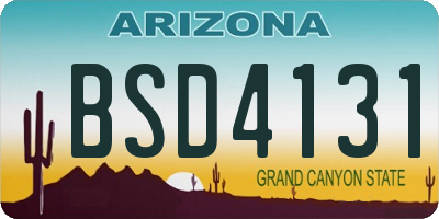 AZ license plate BSD4131