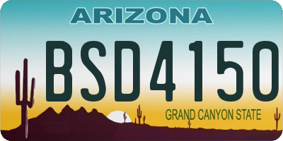 AZ license plate BSD4150