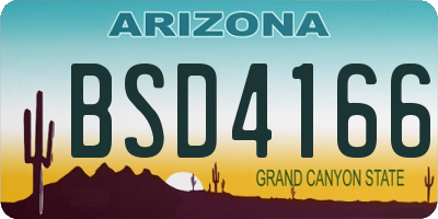 AZ license plate BSD4166