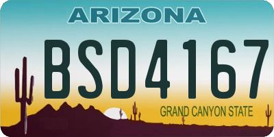 AZ license plate BSD4167