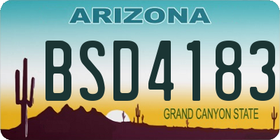 AZ license plate BSD4183