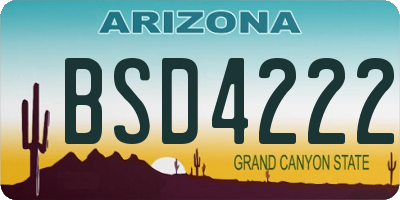 AZ license plate BSD4222