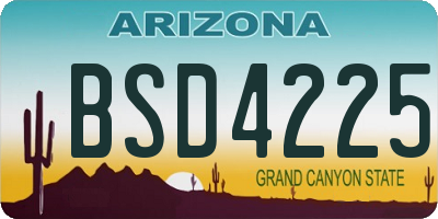 AZ license plate BSD4225