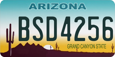AZ license plate BSD4256
