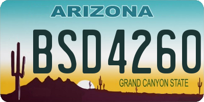AZ license plate BSD4260