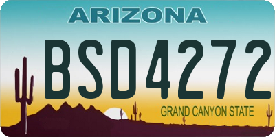 AZ license plate BSD4272