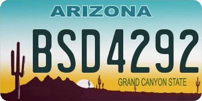 AZ license plate BSD4292