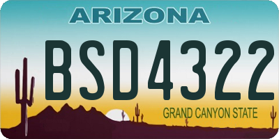 AZ license plate BSD4322