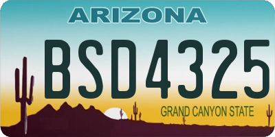AZ license plate BSD4325