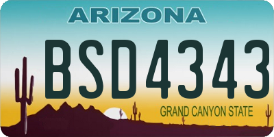 AZ license plate BSD4343