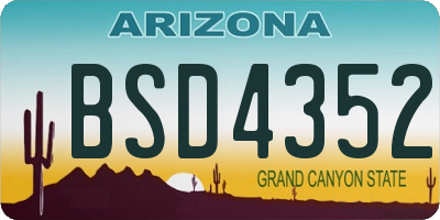 AZ license plate BSD4352