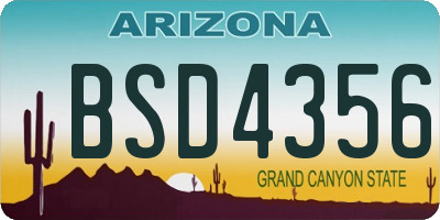 AZ license plate BSD4356