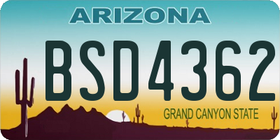 AZ license plate BSD4362