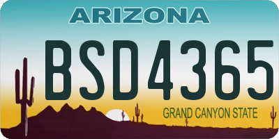 AZ license plate BSD4365