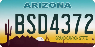 AZ license plate BSD4372