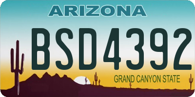 AZ license plate BSD4392