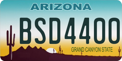 AZ license plate BSD4400
